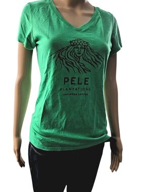 Pele Green V-Neck Logo Tee